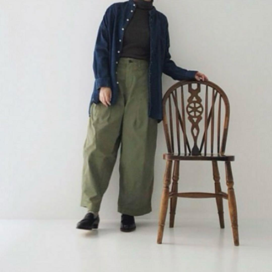 【未使用】nest robe コットンカーゴパンツ ファティーグ ワイド パンツ