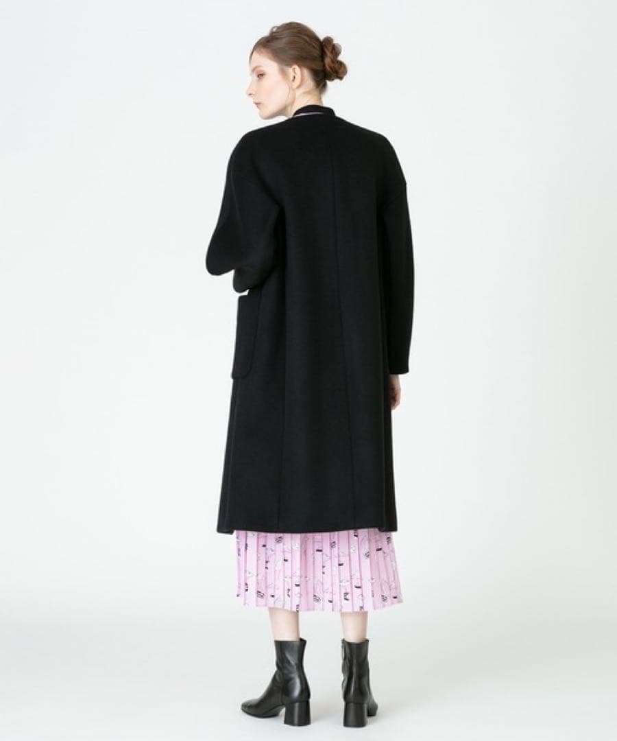 新品Loulou Willoughbyノーカラーコート 黒 人気完売