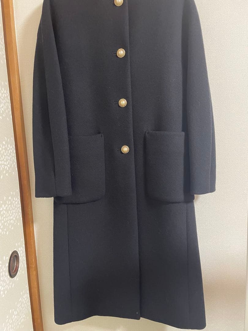 新品Loulou Willoughbyノーカラーコート 黒 人気完売