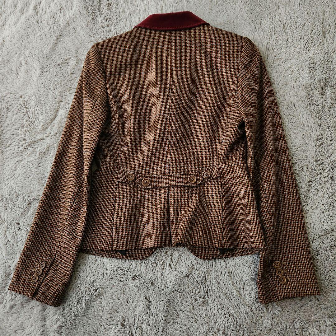 ポールスミス ブラック マルチカラー ベルベット襟 ツイード ジャケット 38