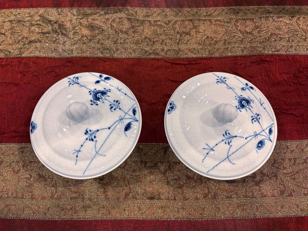 新品　ロイヤルコペンハーゲン　ブルーパルメッテ　蓋つきボウル2客セット