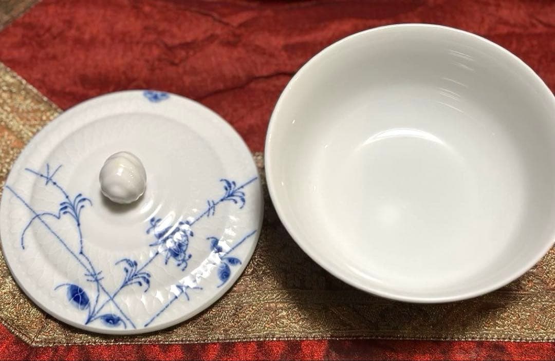 新品　ロイヤルコペンハーゲン　ブルーパルメッテ　蓋つきボウル2客セット