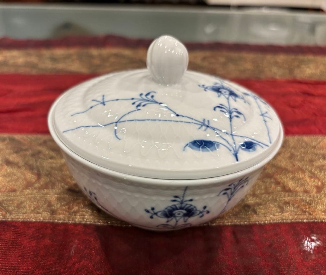 新品　ロイヤルコペンハーゲン　ブルーパルメッテ　蓋つきボウル2客セット