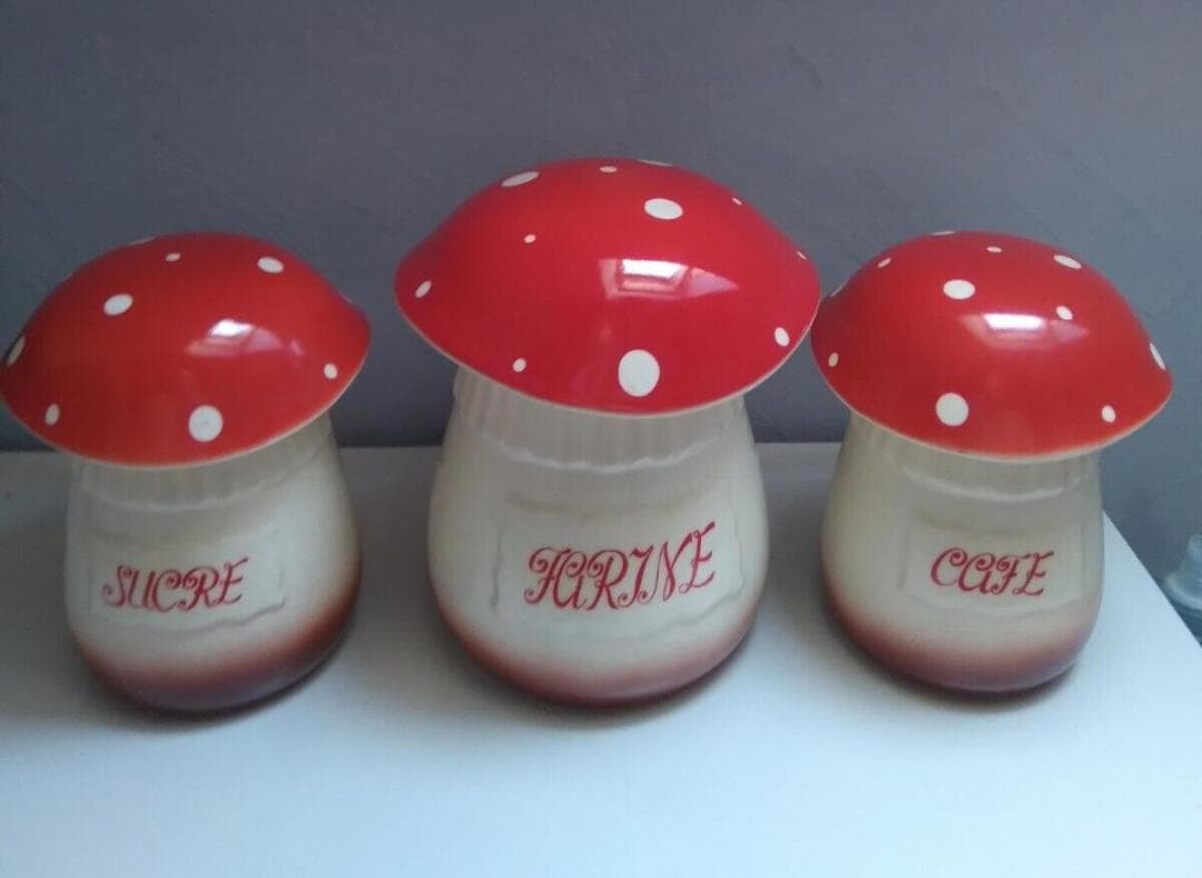 専用♪キノコのアンティークキャニスター陶器製フランスアンティークブロカント