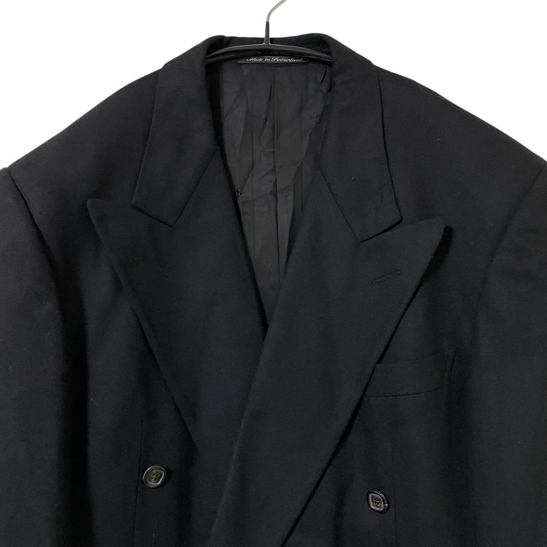 美品 VALENTINO ブラックフォーマルスーツ ダブル カジュアル カシミヤ