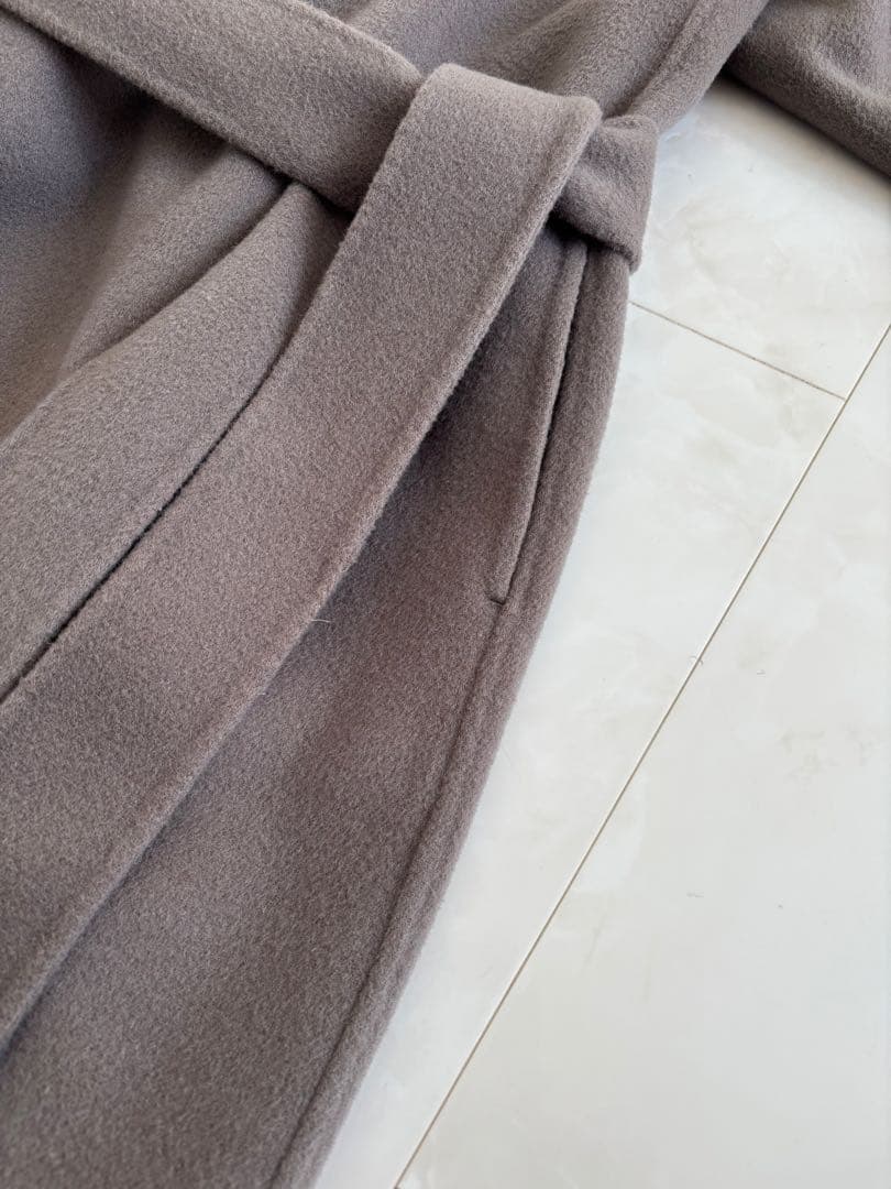 ROPE ロペ リバーコート ロングコート ノーカラーコート 36 ブラウン