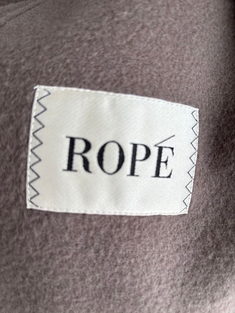 ROPE ロペ リバーコート ロングコート ノーカラーコート 36 ブラウン