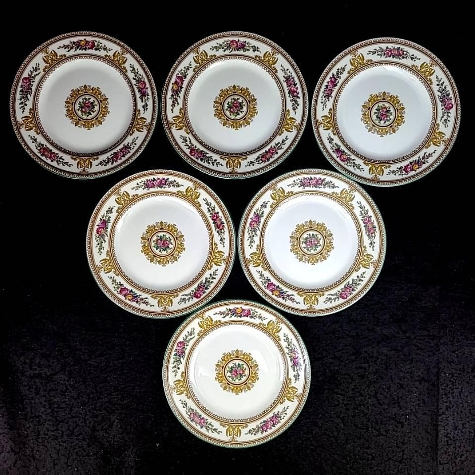 ＊未使用級＊ウェッジウッド　コロンビア エナメル　デザートプレート　6枚