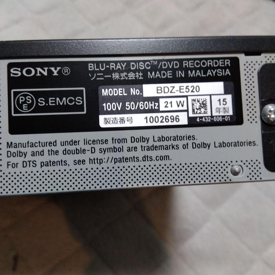動作品 SONY ソニー　500GB ブルーレイレコーダー BDZ-E520