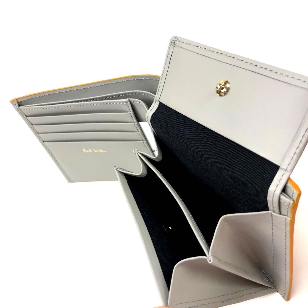 新品 ポールスミス 二つ折り財布 コンパクト レザー 黄　40Q104