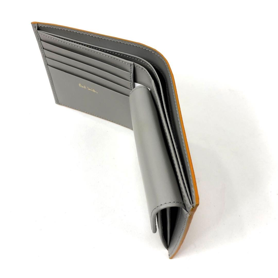 新品 ポールスミス 二つ折り財布 コンパクト レザー 黄　40Q104