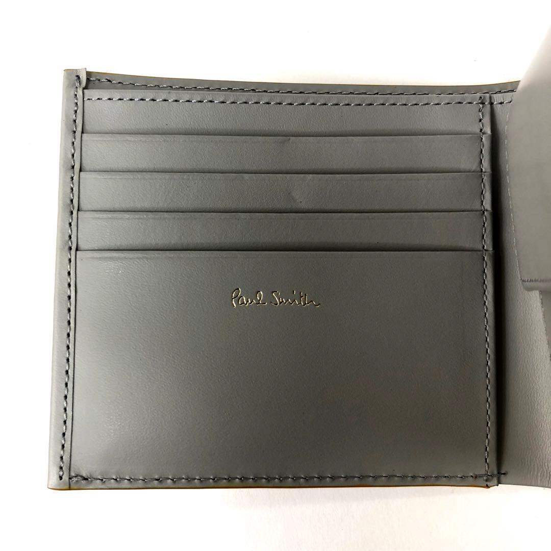 新品 ポールスミス 二つ折り財布 コンパクト レザー 黄　40Q104