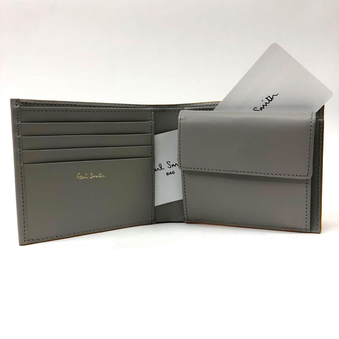 新品 ポールスミス 二つ折り財布 コンパクト レザー 黄　40Q104