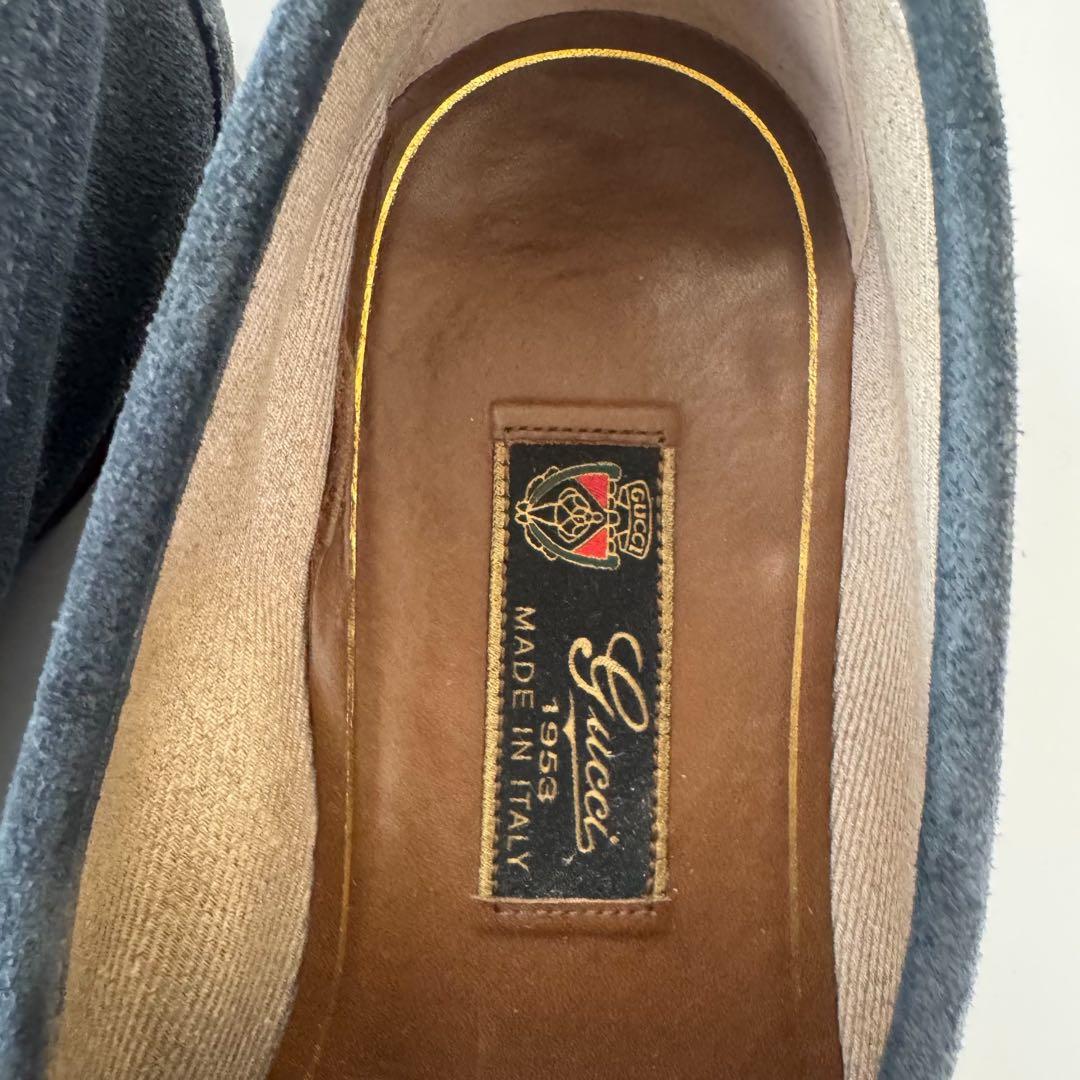 美品　GUCCI ホースビットローファー　スエード　モカシン　グレー　OLD