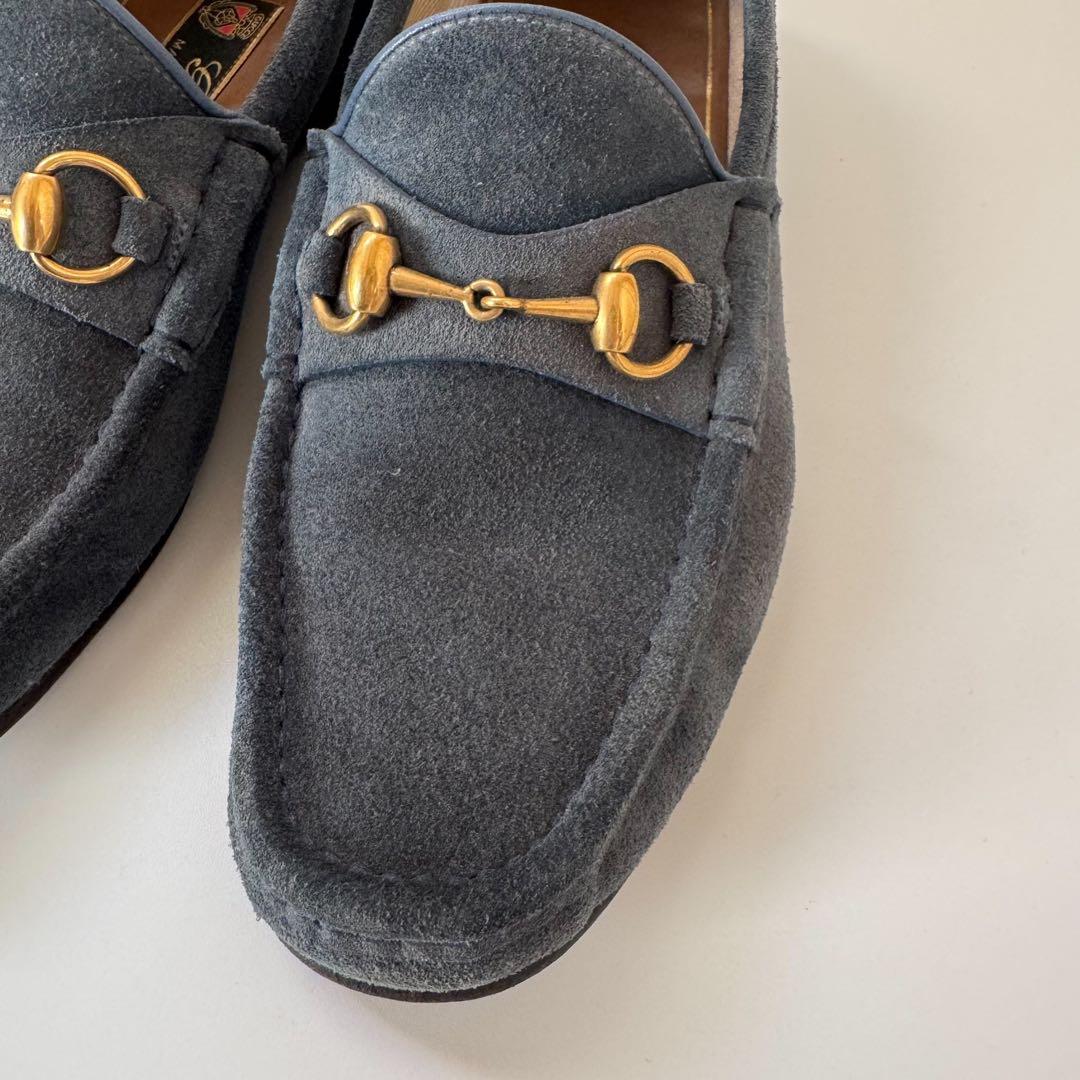 美品　GUCCI ホースビットローファー　スエード　モカシン　グレー　OLD