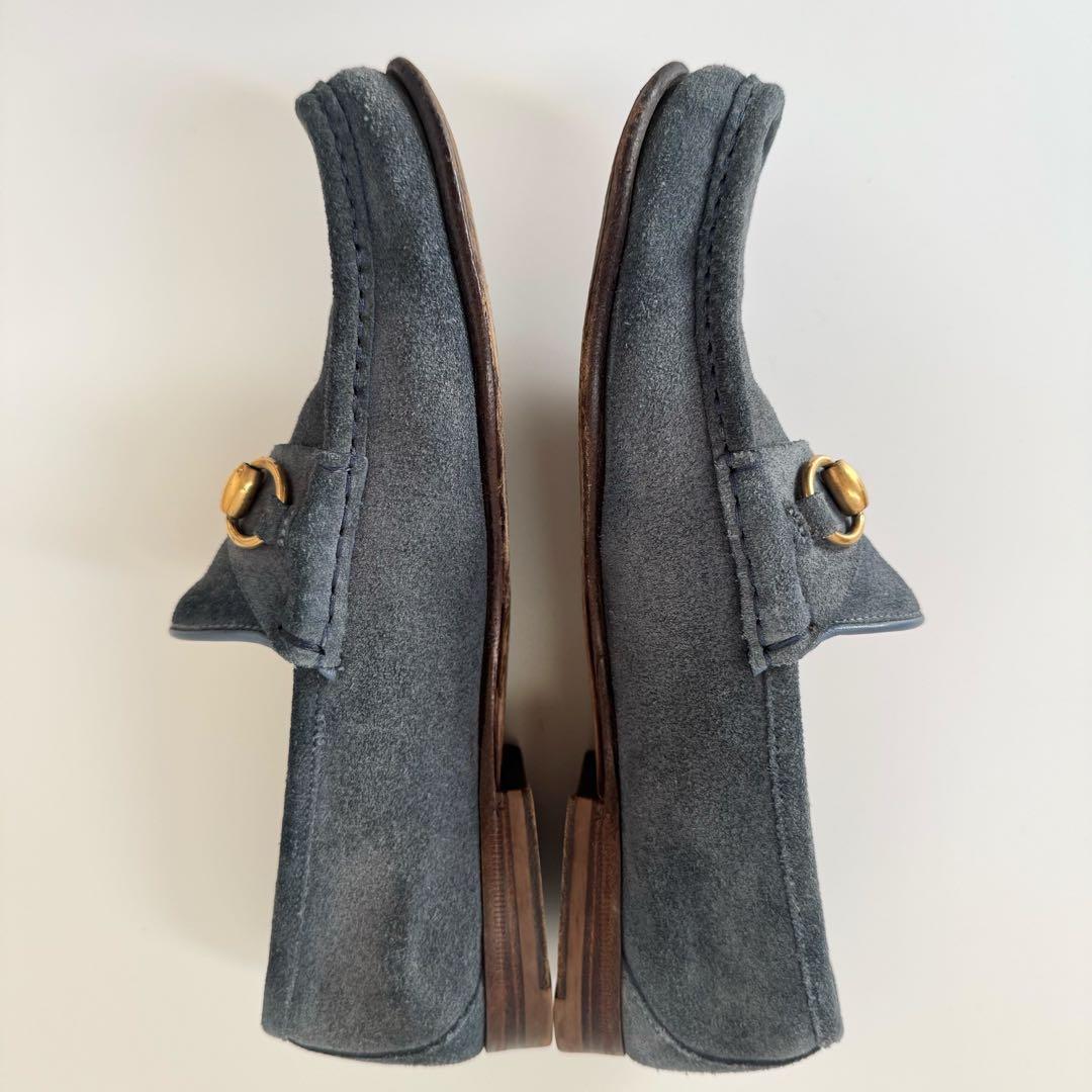 美品　GUCCI ホースビットローファー　スエード　モカシン　グレー　OLD