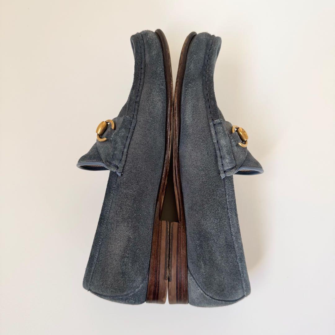 美品　GUCCI ホースビットローファー　スエード　モカシン　グレー　OLD