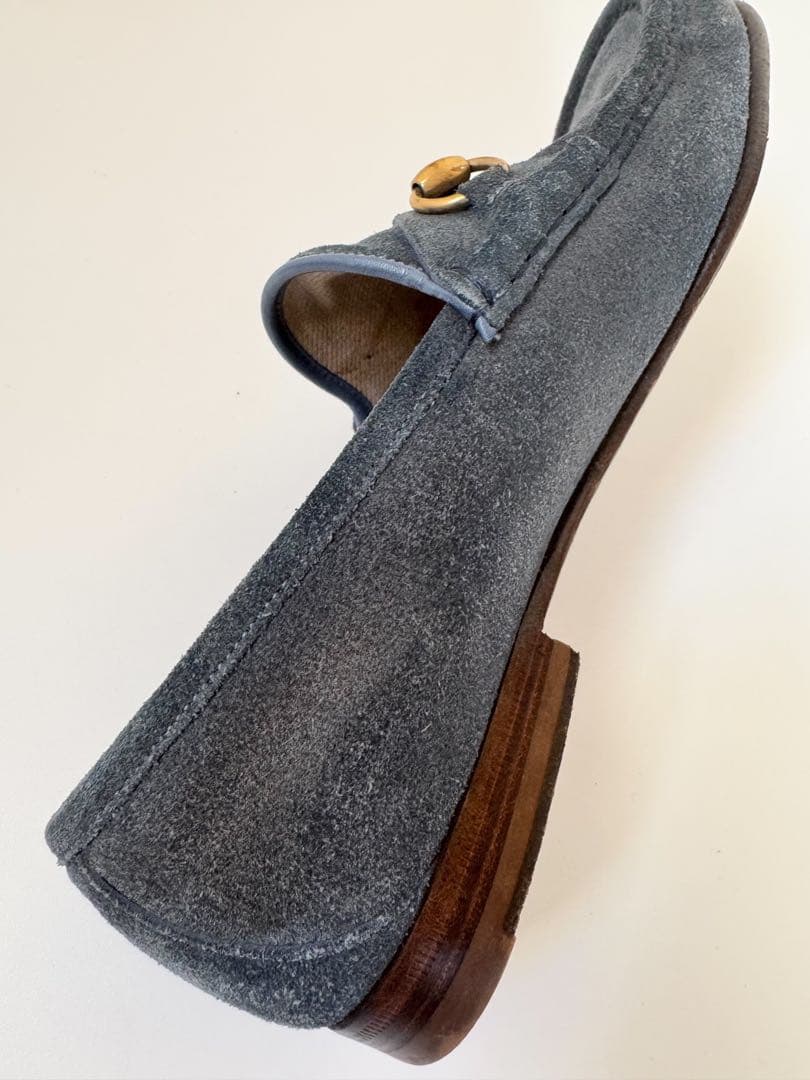 美品　GUCCI ホースビットローファー　スエード　モカシン　グレー　OLD