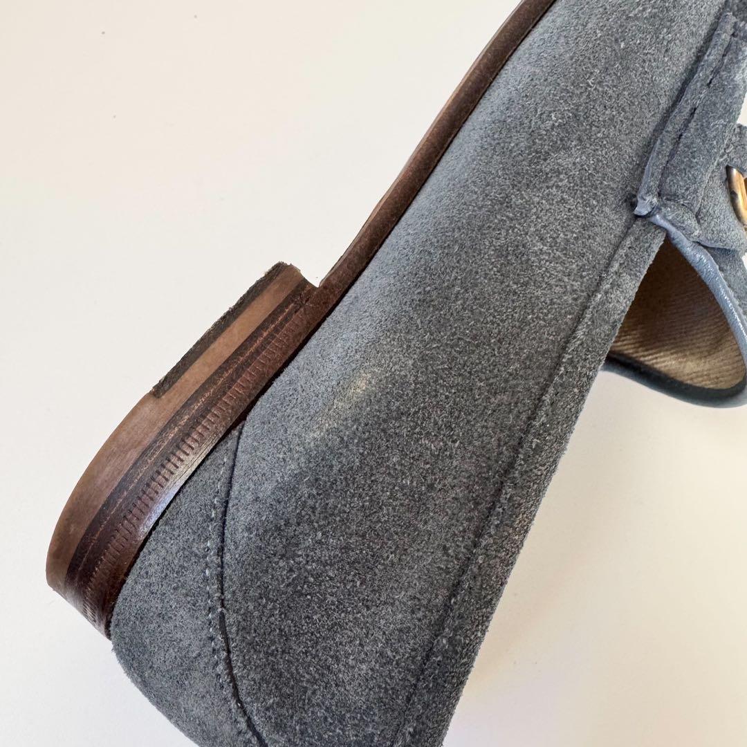 美品　GUCCI ホースビットローファー　スエード　モカシン　グレー　OLD
