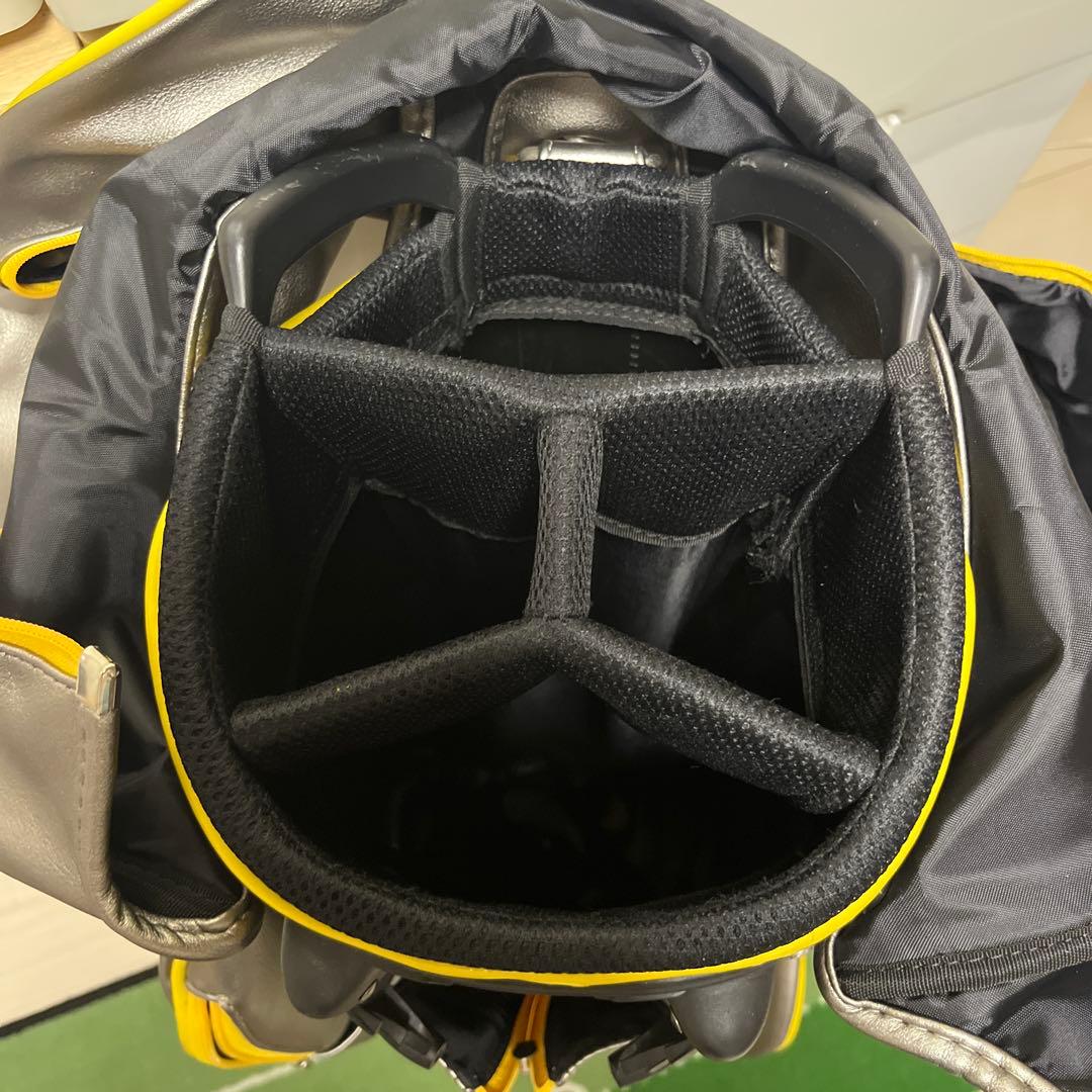 ATTAS キャディバッグ グレー/イエロー、シルバー