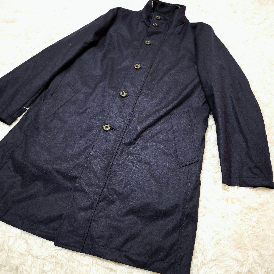 極美品アクアスキュータム 2way ダウンライナー チェスターコート 紺 42