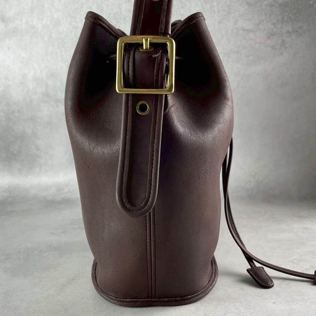 オールドコーチ　ルーラスレガシー　ショルダーバッグ 巾着　レザー　ダークブラウン