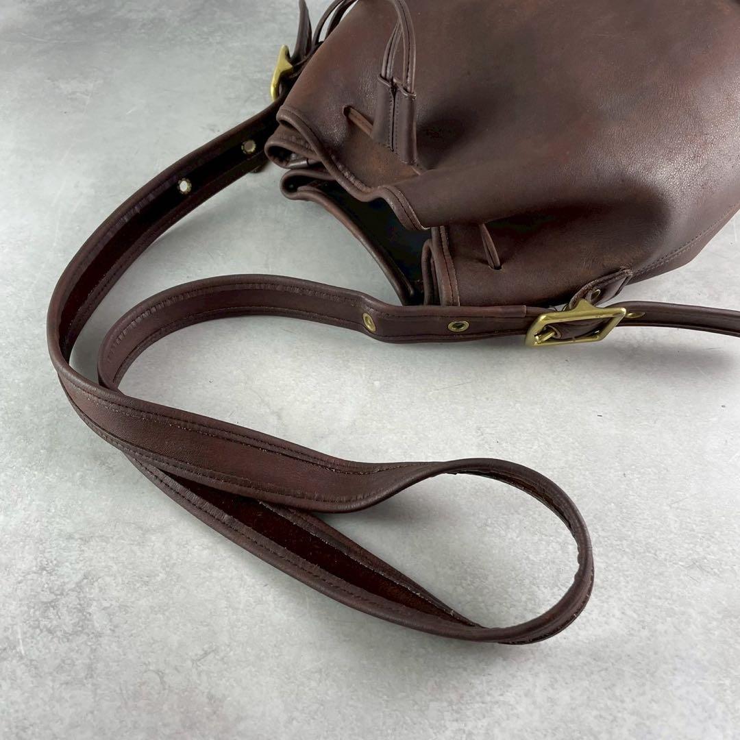 オールドコーチ　ルーラスレガシー　ショルダーバッグ 巾着　レザー　ダークブラウン