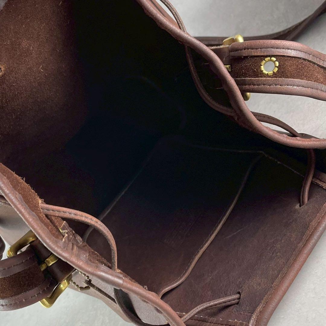 オールドコーチ　ルーラスレガシー　ショルダーバッグ 巾着　レザー　ダークブラウン