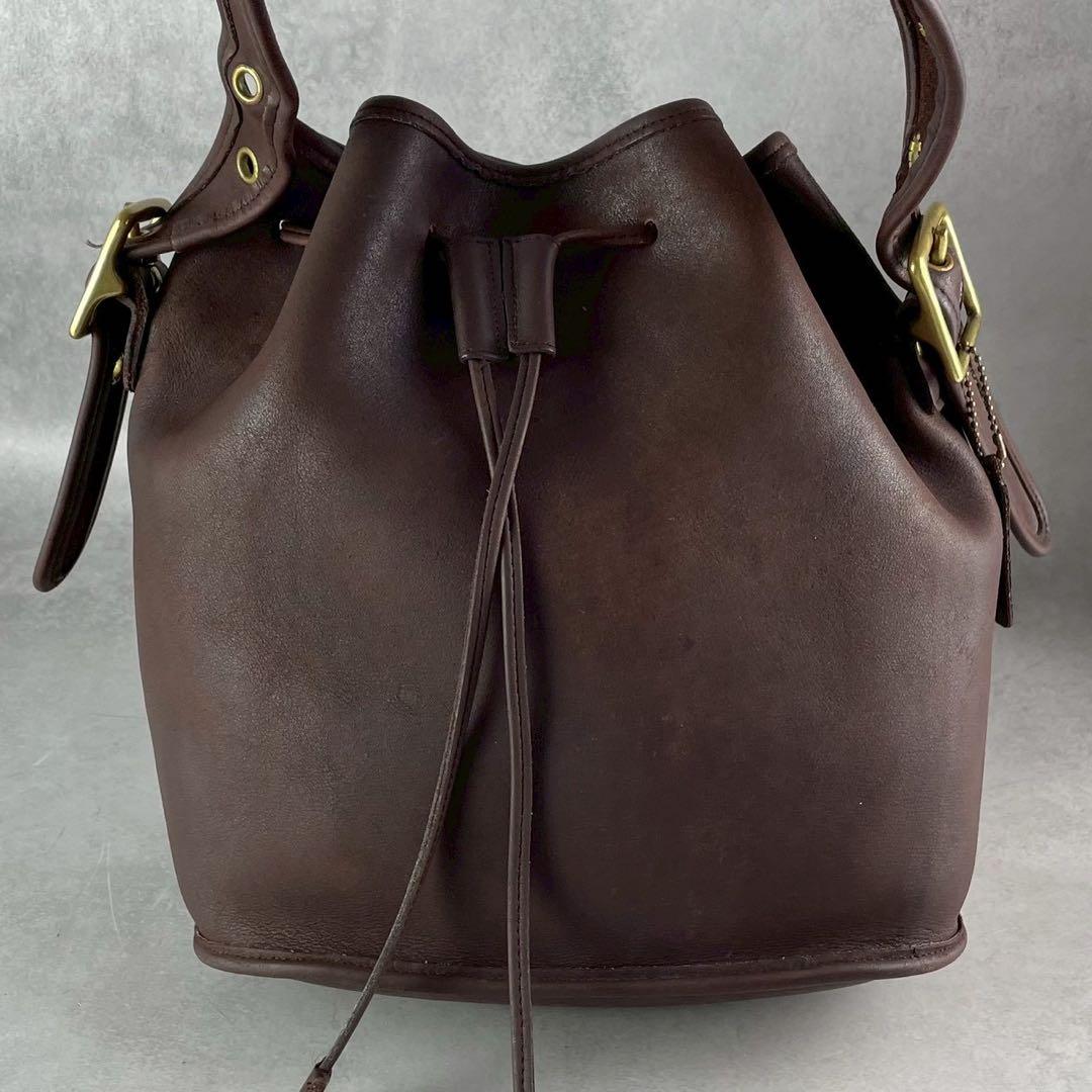 オールドコーチ　ルーラスレガシー　ショルダーバッグ 巾着　レザー　ダークブラウン