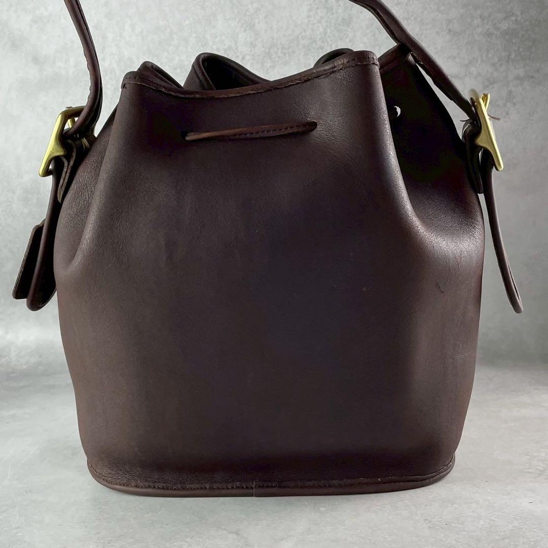 オールドコーチ　ルーラスレガシー　ショルダーバッグ 巾着　レザー　ダークブラウン