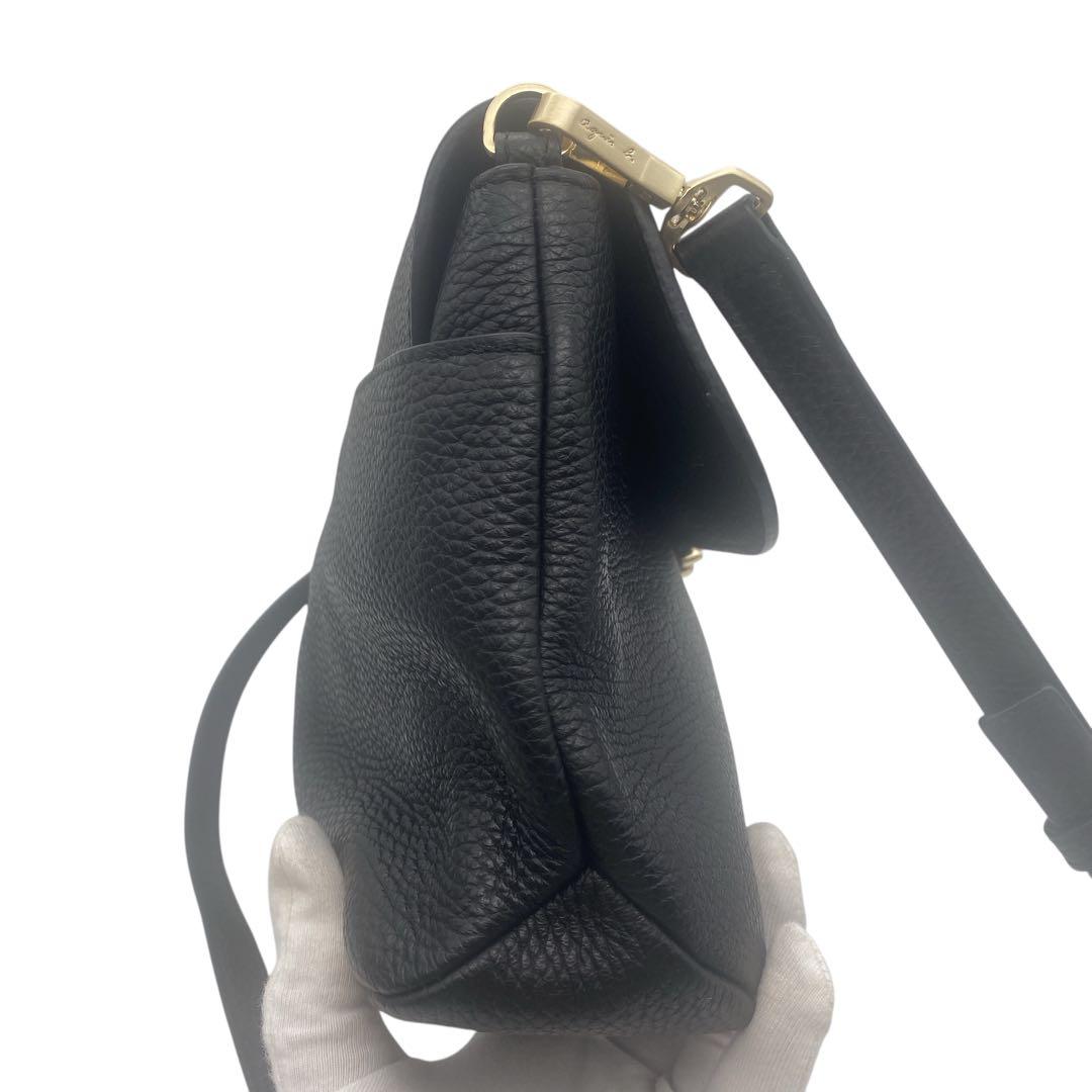 【極美品】 アニエスベー ショルダーバッグ ゴールド金具 レザー