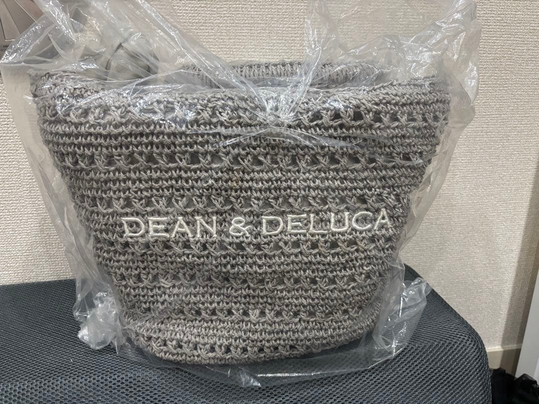 DEAN & DELUCA BEAMS クロッシェバスケットバッグ　グレー　M