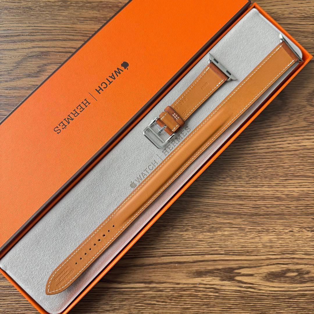 2489 Apple Watch エルメス　ブラウン　ドゥブルトゥール　二重