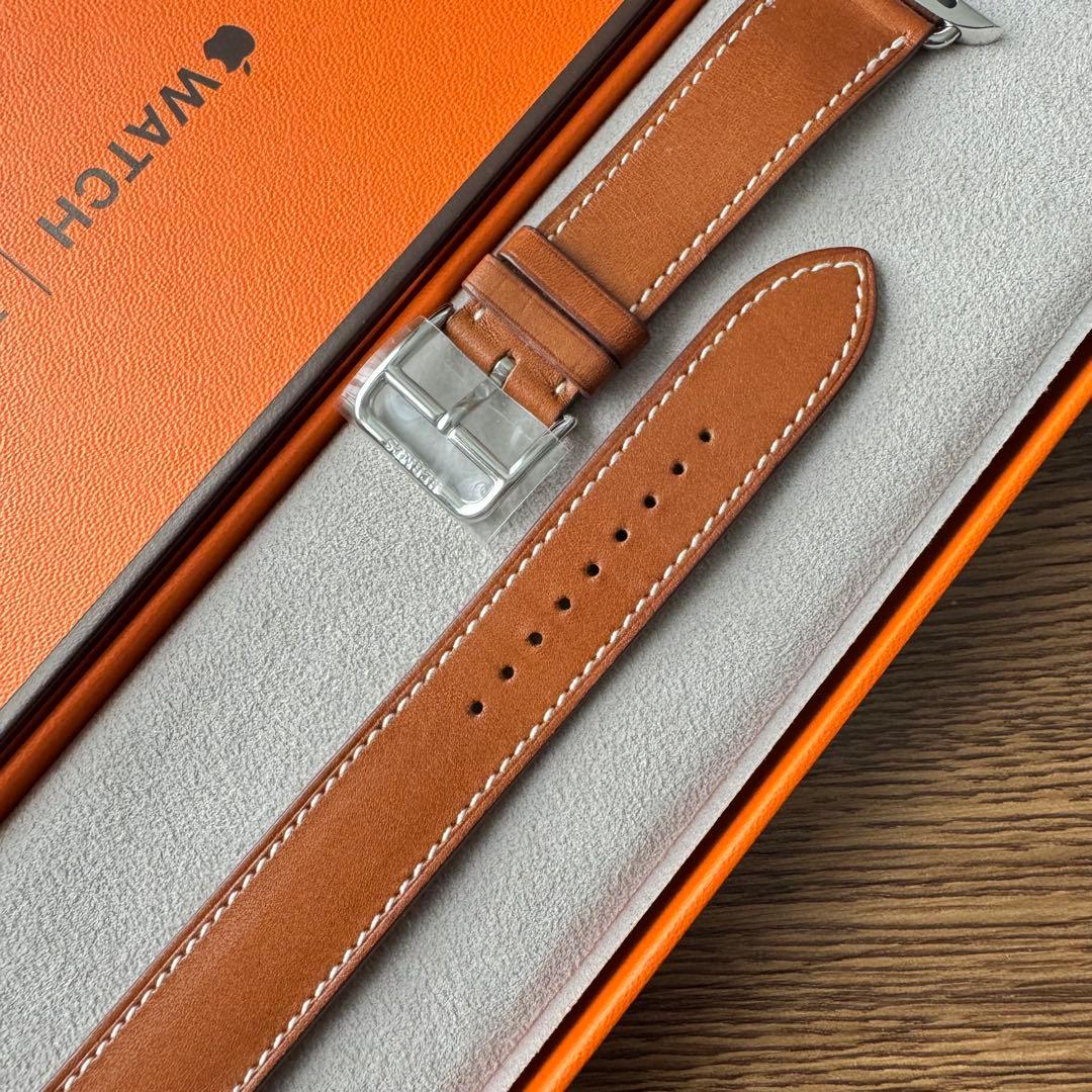 2489 Apple Watch エルメス　ブラウン　ドゥブルトゥール　二重