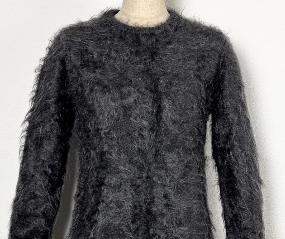 ブラミンク ニットワンピース カシミヤ100% シャギー　ファー　 グレー