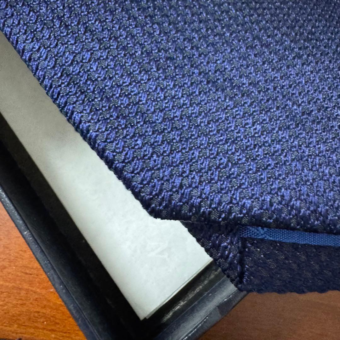 定価3.5万 ターンブル&アッサー ネイビー ソリッドタイ フレスコ ネクタイ