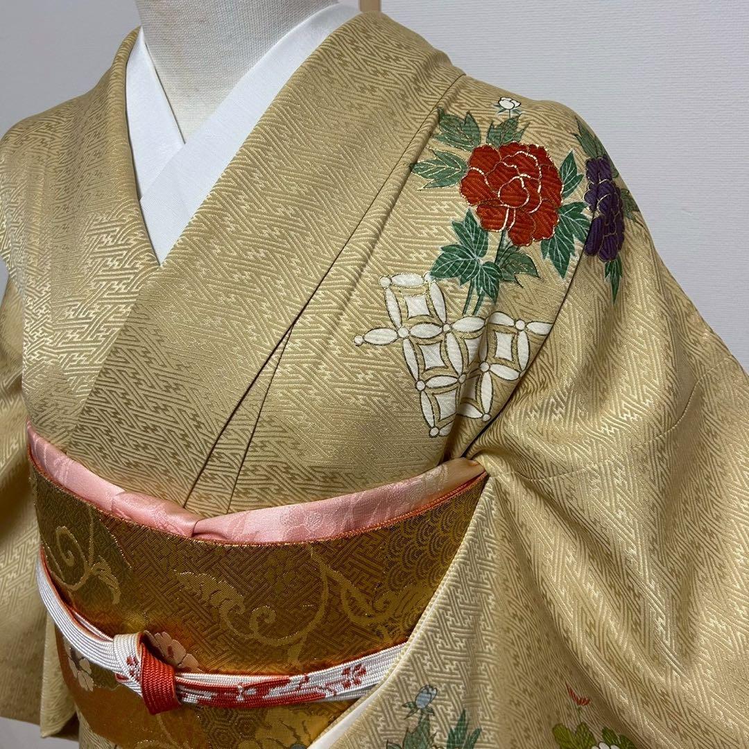 ゆ*S様 未使用近い　美品　袷　正絹　友禅　訪問着　フルセット　身丈158 裄丈