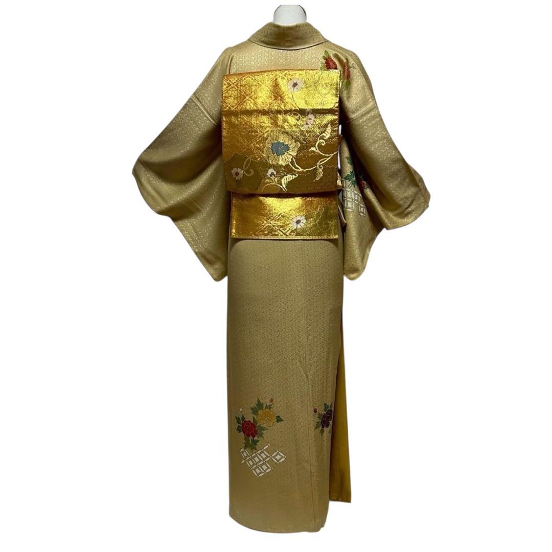 ゆ*S様 未使用近い　美品　袷　正絹　友禅　訪問着　フルセット　身丈158 裄丈