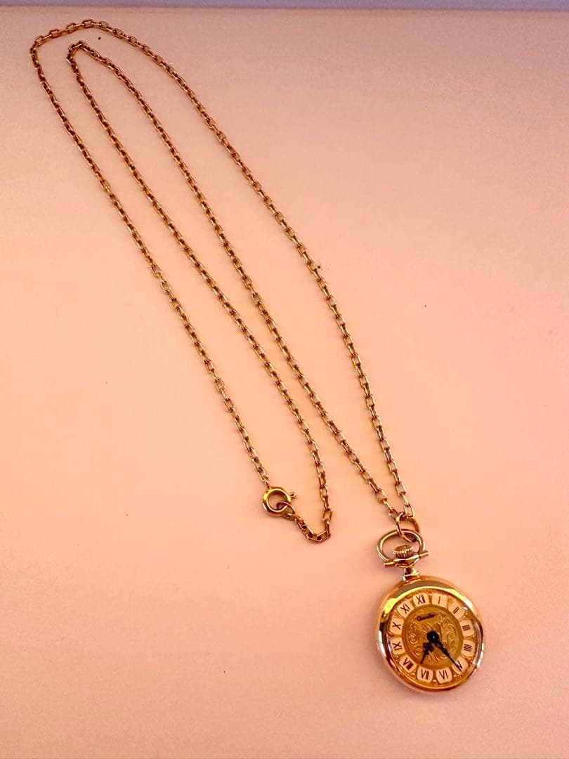 Chandler スイス製 ネックレス時計 箱・保証書・チェーン付 美品