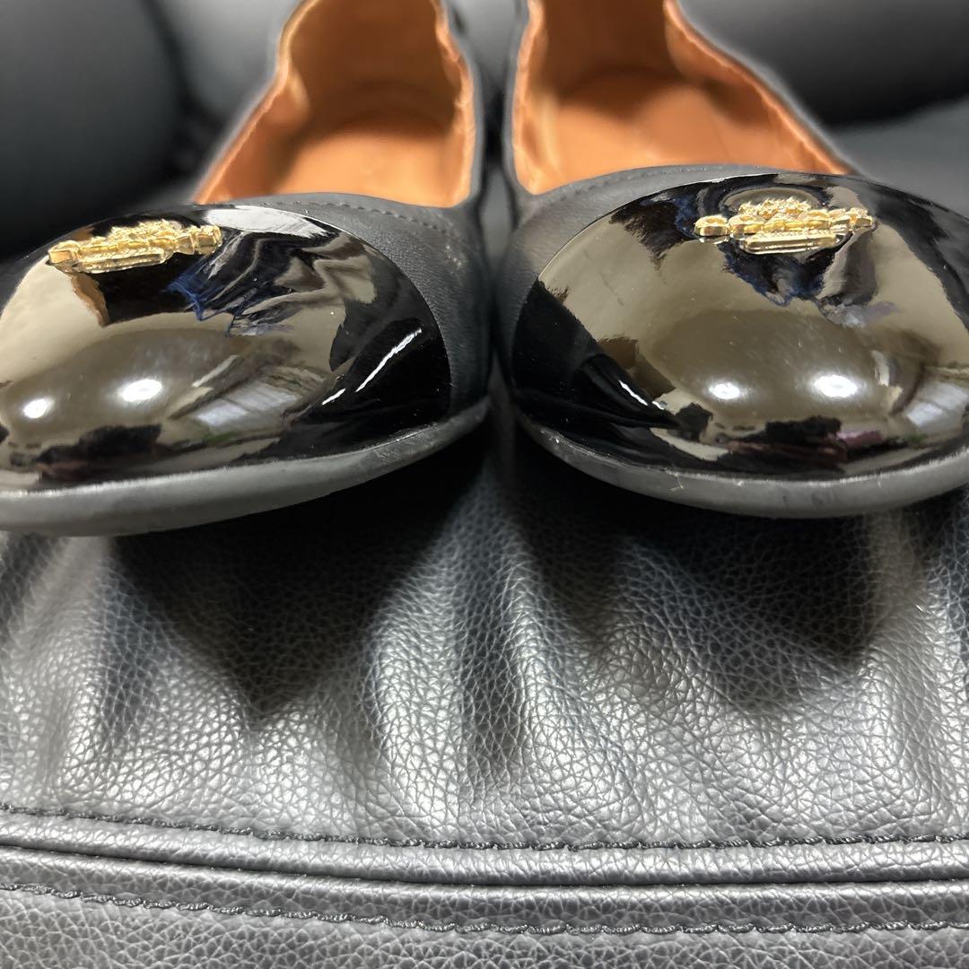 【極美品】COACH コーチ　フラットシューズ バレエシューズ　ブラック24.5