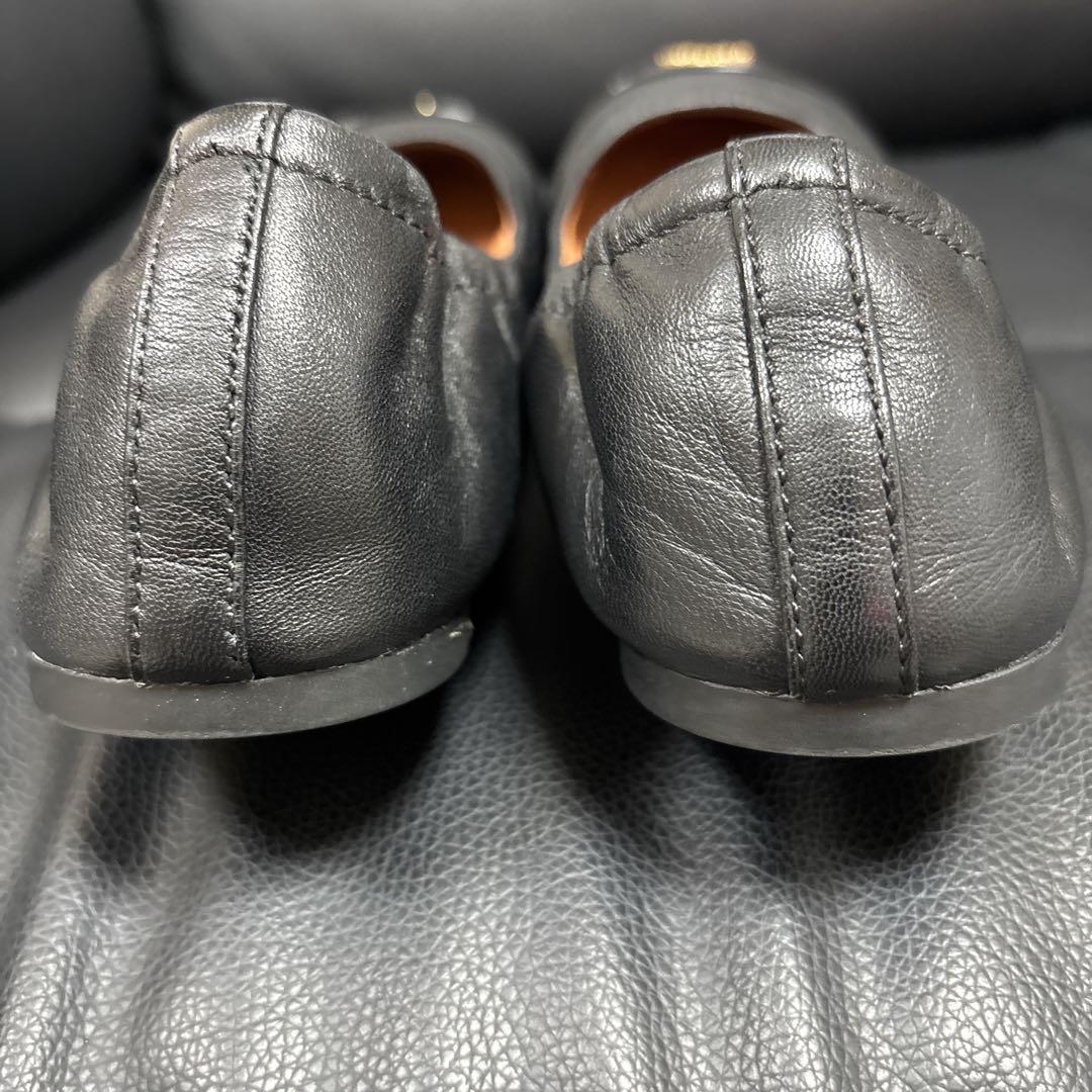 【極美品】COACH コーチ　フラットシューズ バレエシューズ　ブラック24.5
