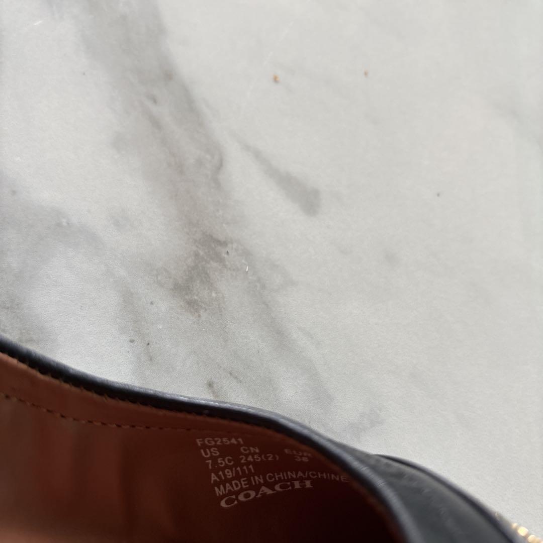 【極美品】COACH コーチ　フラットシューズ バレエシューズ　ブラック24.5