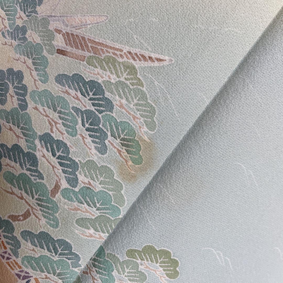 訪問着　フルセット　友禅　入江　松　海　着物　Q5