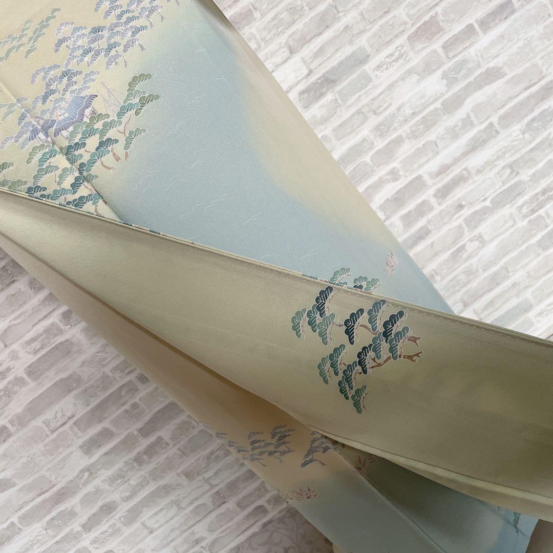 訪問着　フルセット　友禅　入江　松　海　着物　Q5