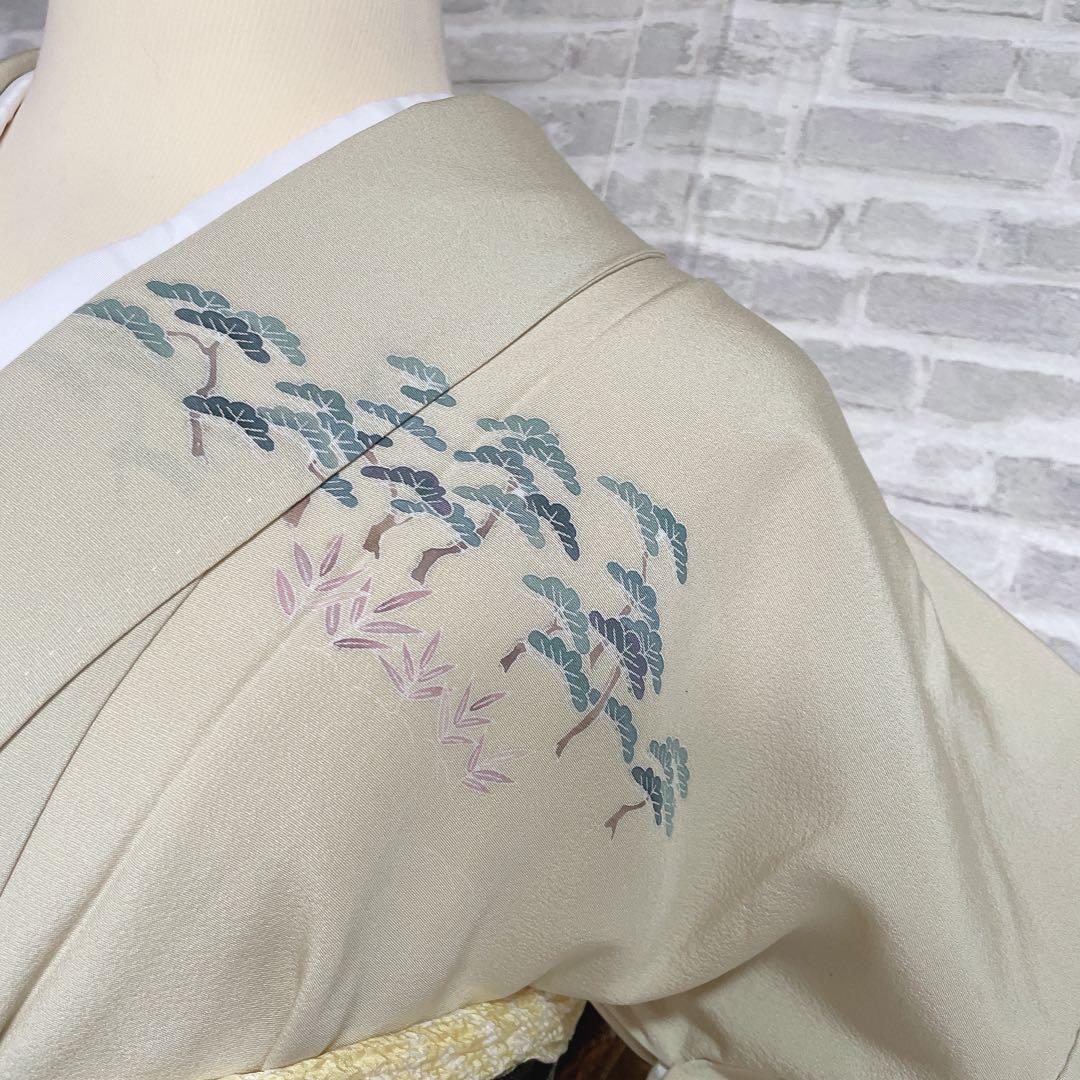 訪問着　フルセット　友禅　入江　松　海　着物　Q5