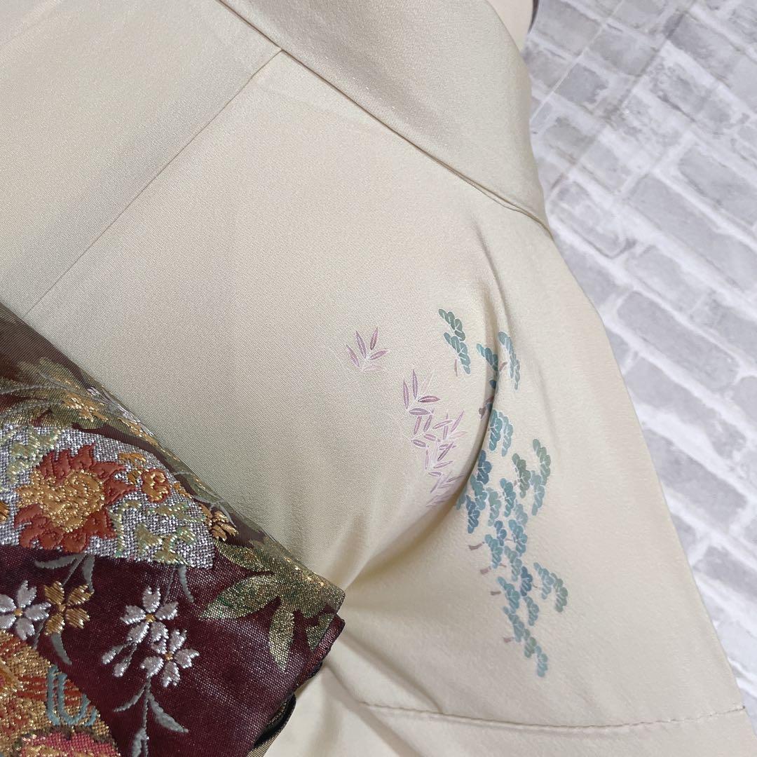 訪問着　フルセット　友禅　入江　松　海　着物　Q5