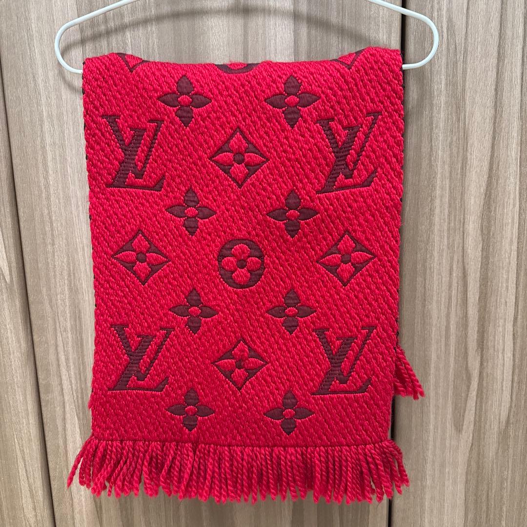 ルイ・ヴィトン レッド モノグラム マフラー