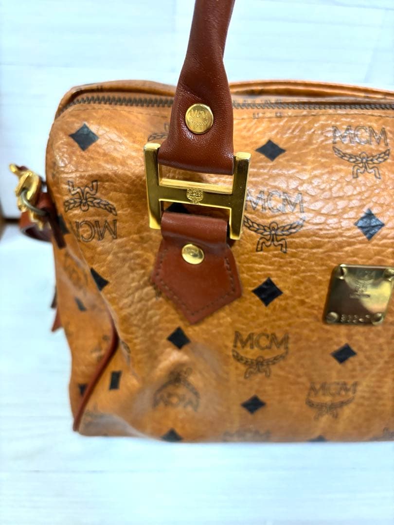 MCM モノグラム 2way ミニボストン ショルダーバッグ