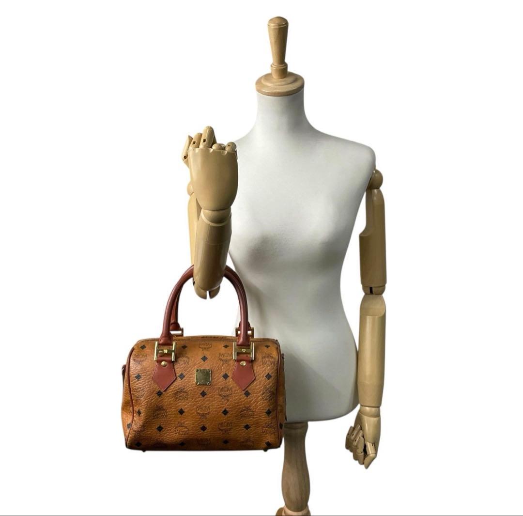 MCM モノグラム 2way ミニボストン ショルダーバッグ