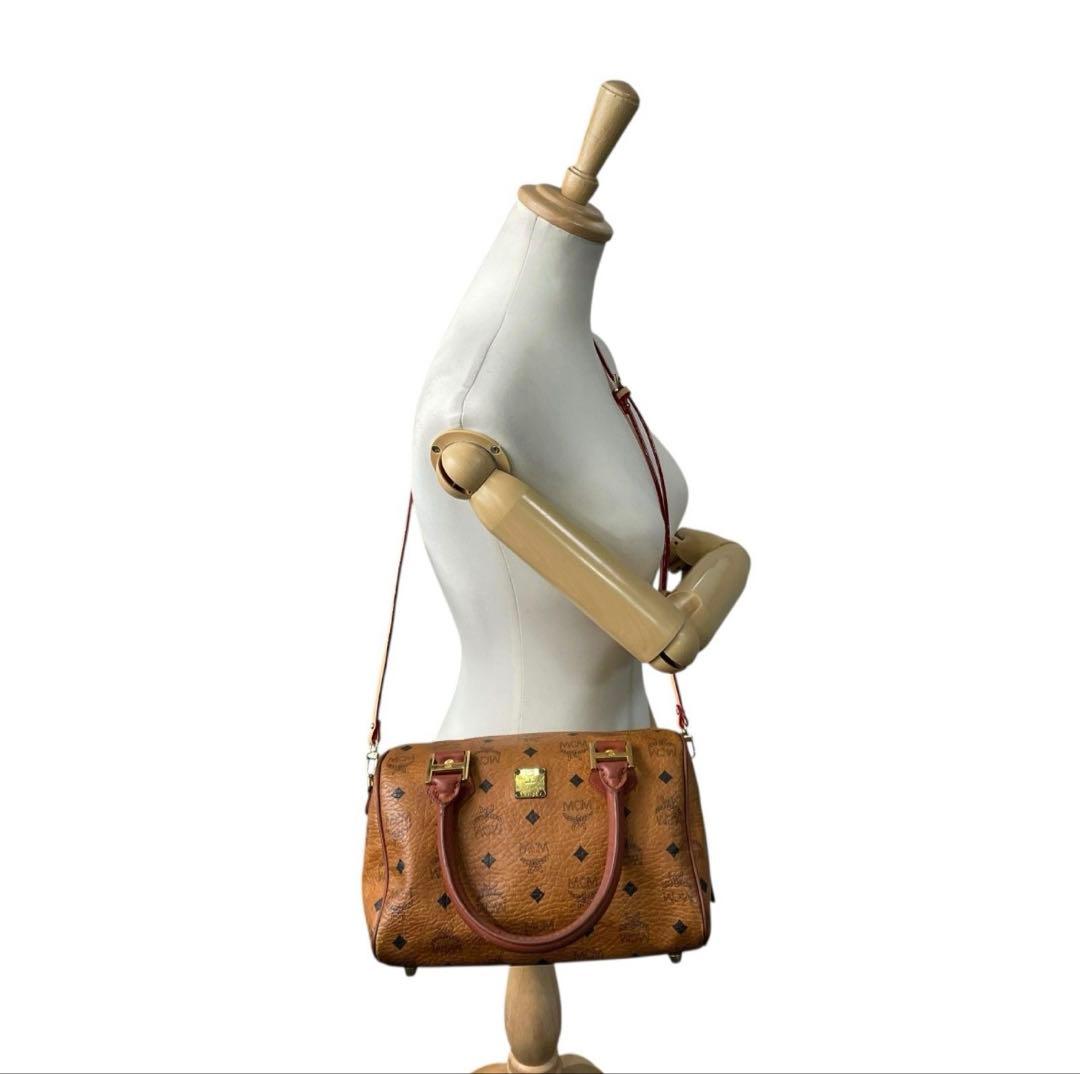 MCM モノグラム 2way ミニボストン ショルダーバッグ